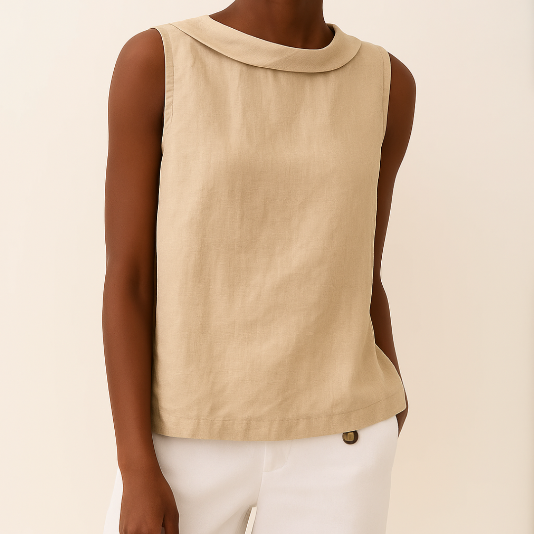 Women's Blouse | Sleeveless Roll Collar