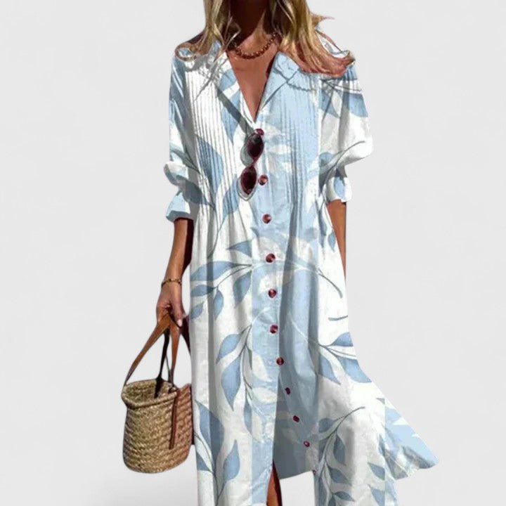 Women's Boho Maxi Dress | Botanical Long Sleeve