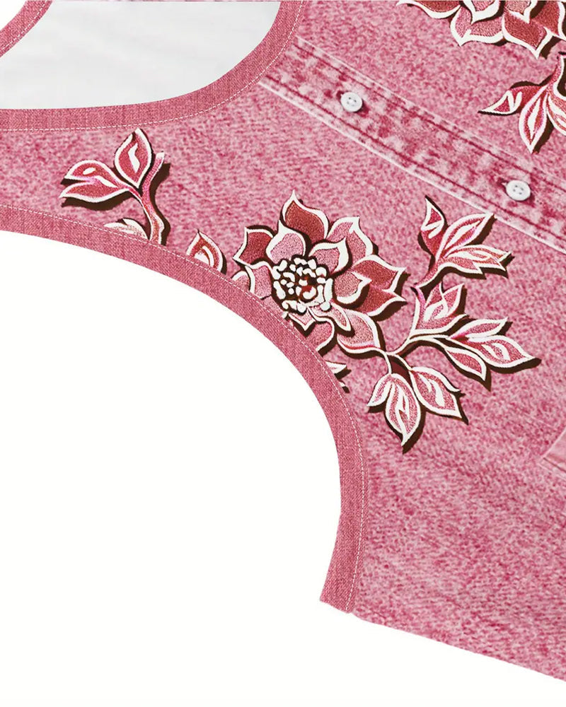 Women’s Dress | Sleeveless Floral Button