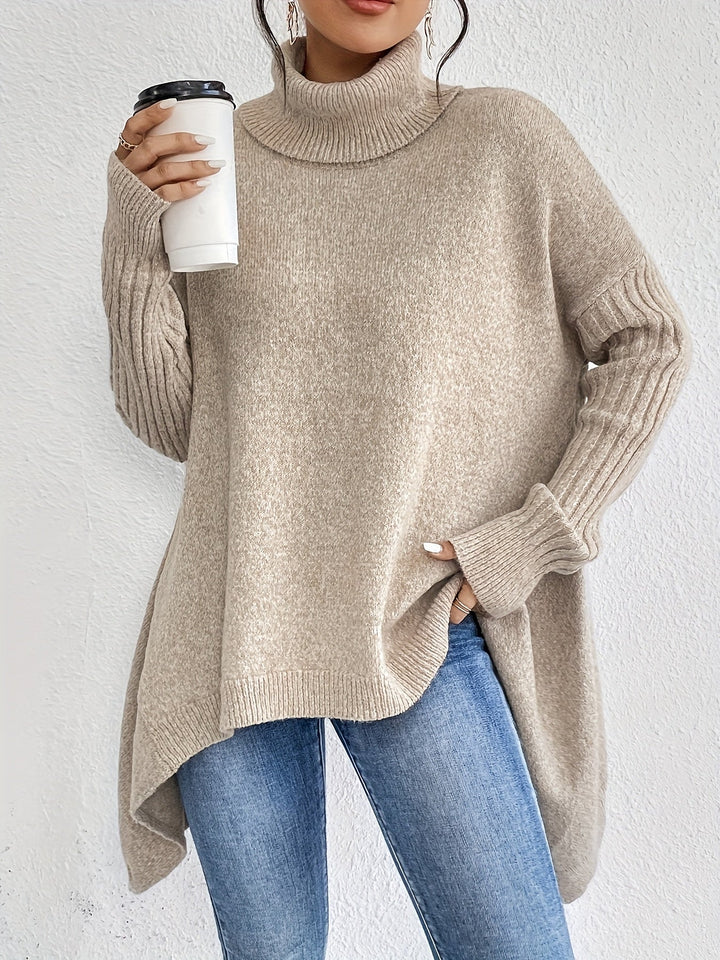 Women’s Sweater | Turtleneck Asymmetric Knit