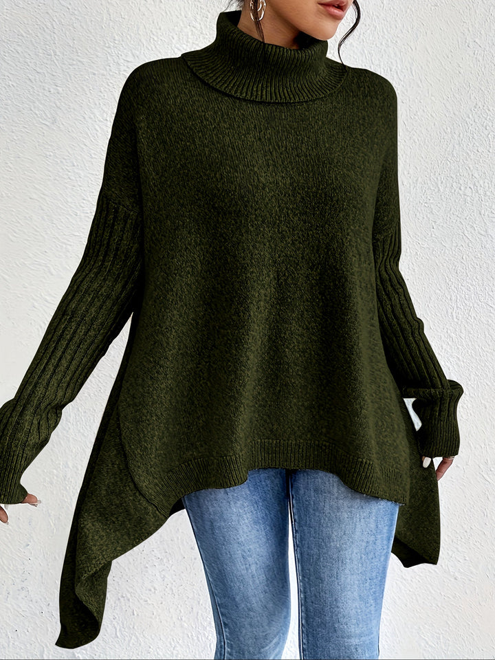 Women’s Sweater | Turtleneck Asymmetric Knit