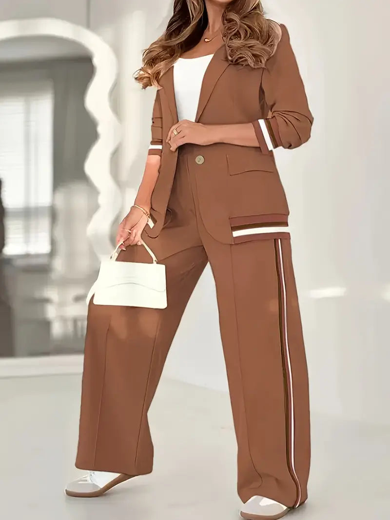 Women's Lounge Set | Tailored Blazer Straight Pants