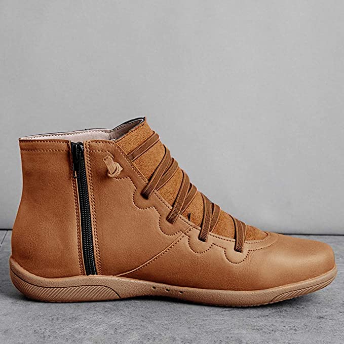 Boots for Women | Lace-Up Ankle Style with Side Zipper