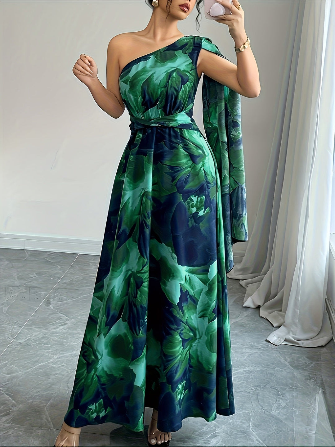 Women's Wedding Guest Maxi Dress | One-Shoulder