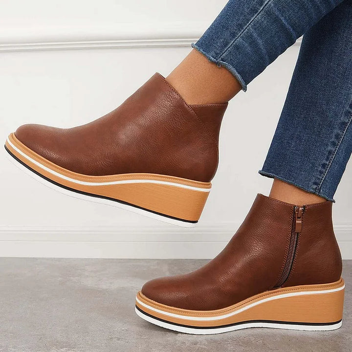Boots For Women | Closed Toe Wedge Design