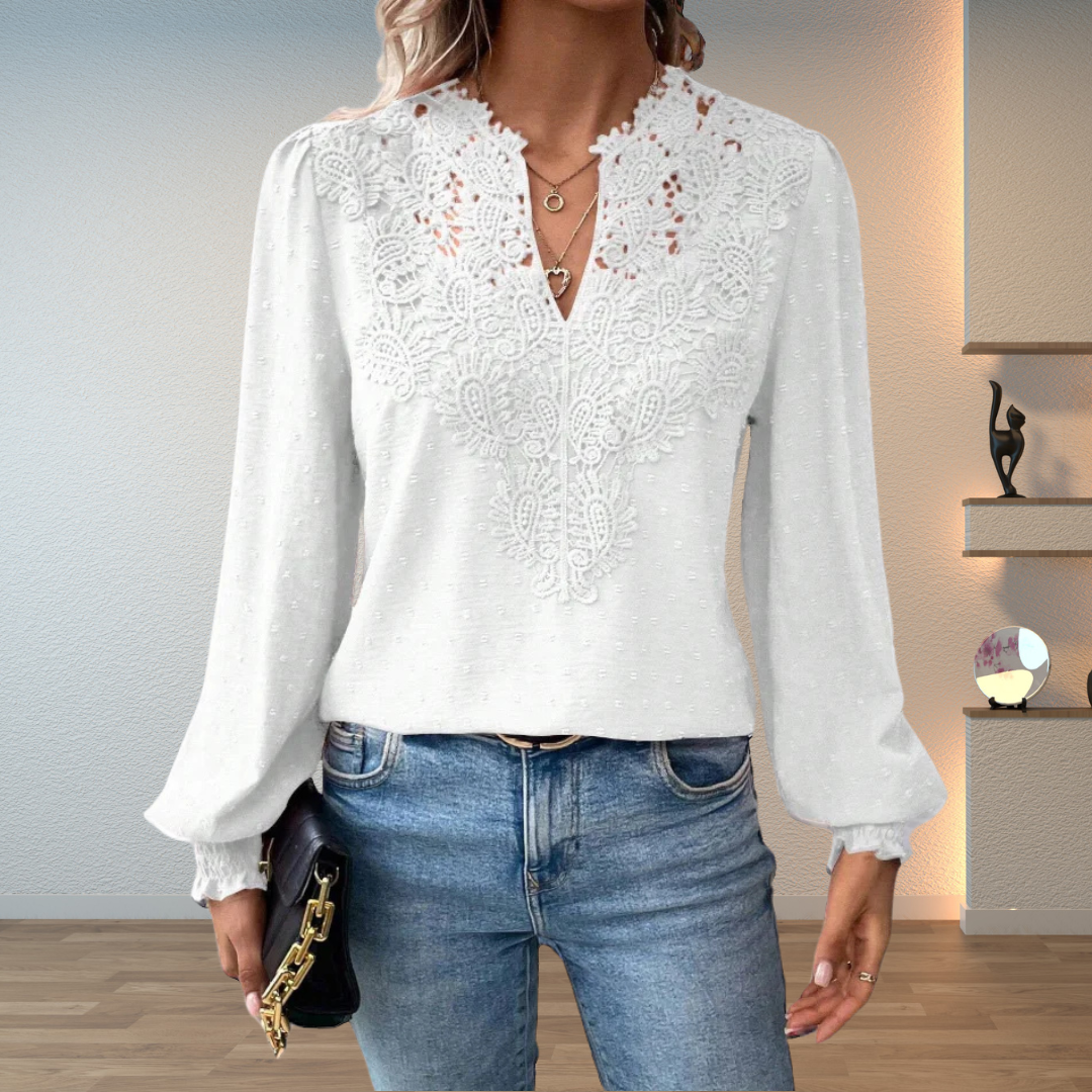 Women's Blouse | Long Sleeve Lace Detail