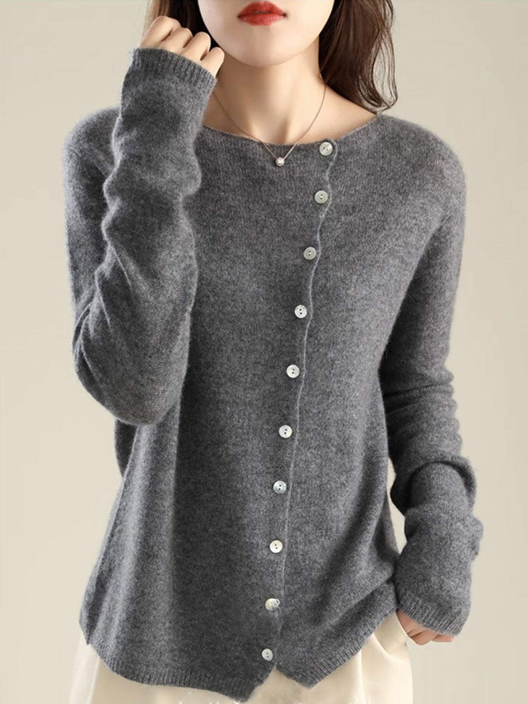 Women's Cardigan |  V-Neck Button Closure