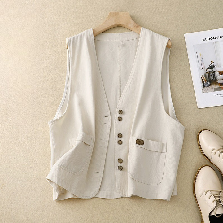 Women’s Vest | Button Front Pocket