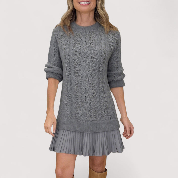 Women's Dress | Textured Mini Round Neck