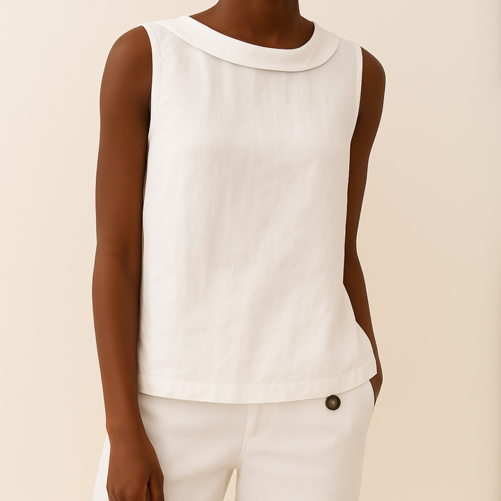 Women's Blouse | Sleeveless Roll Collar