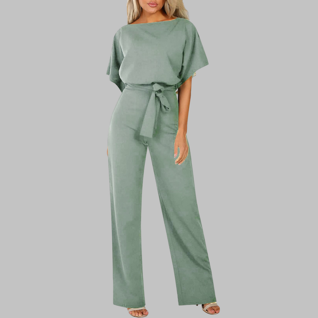 Women's Wide-Leg Jumpsuit | Belted Batwing Sleeve