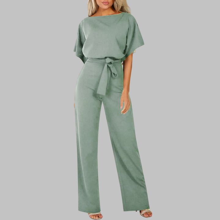 Women's Wide-Leg Jumpsuit | Belted Batwing Sleeve