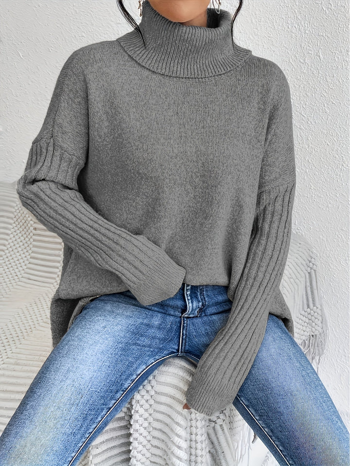 Women’s Sweater | Turtleneck Asymmetric Knit
