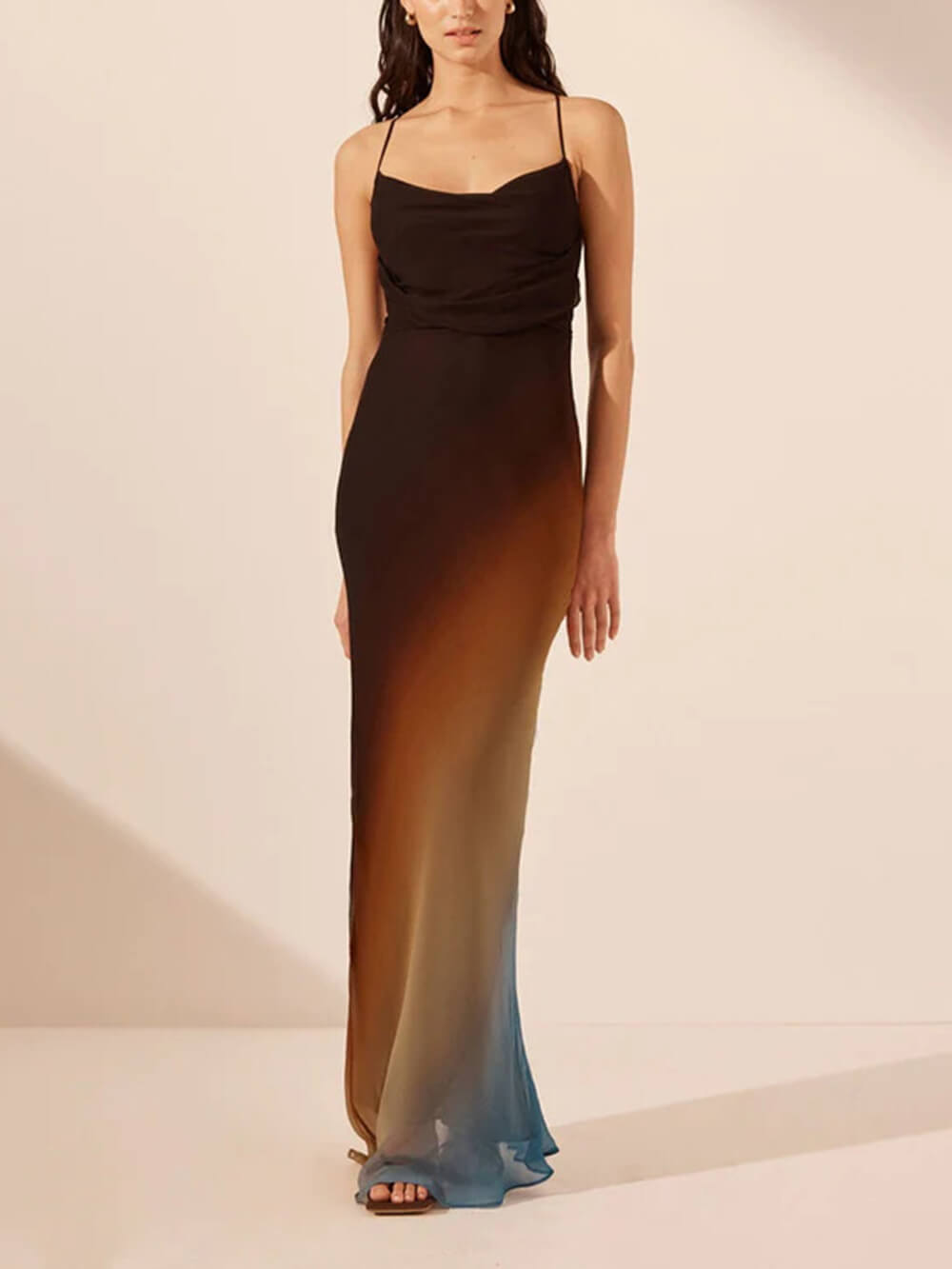 Women's Wedding Guest Maxi Dress | Spaghetti Strap Backless