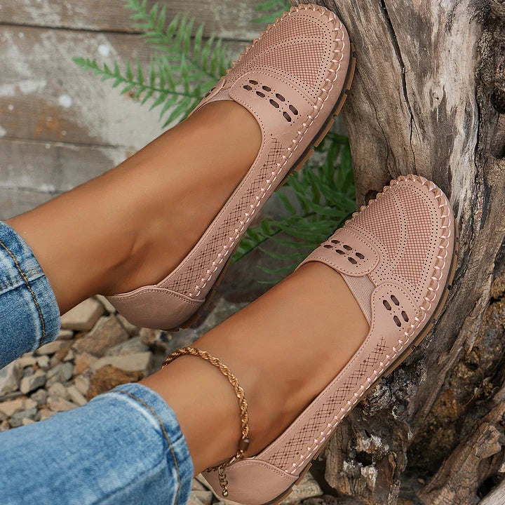 Loafers For Women | Perforated Closed Toe Slip-On