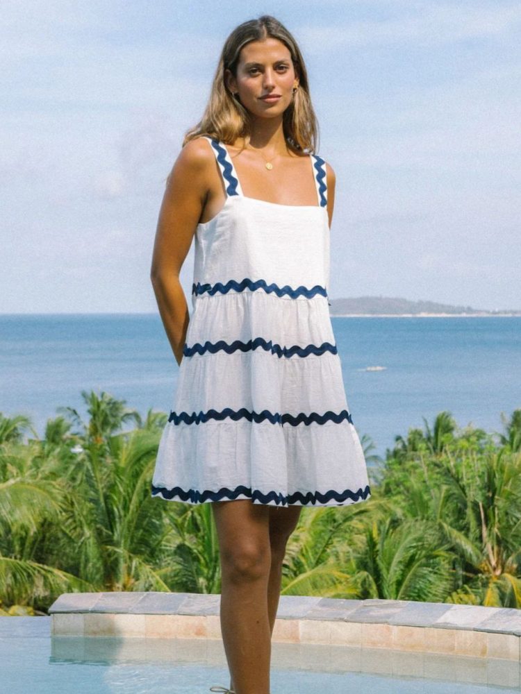 Women's Mini Sundress | Tiered Square Neck