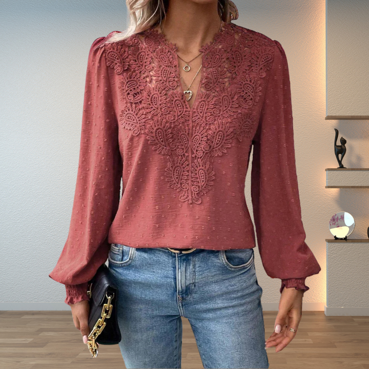 Women's Blouse | Long Sleeve Lace Detail