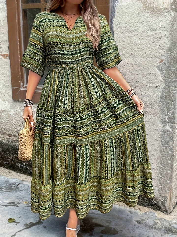 Women's Boho Midi Dress | Flowy Printed