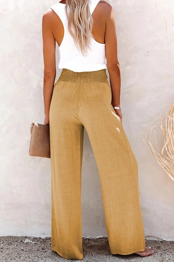 Women's Trousers | Button Front Elastic Waist