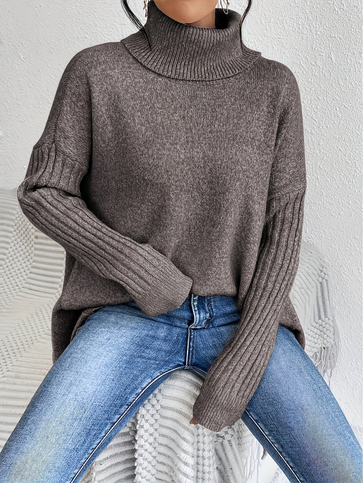Women’s Sweater | Turtleneck Asymmetric Knit