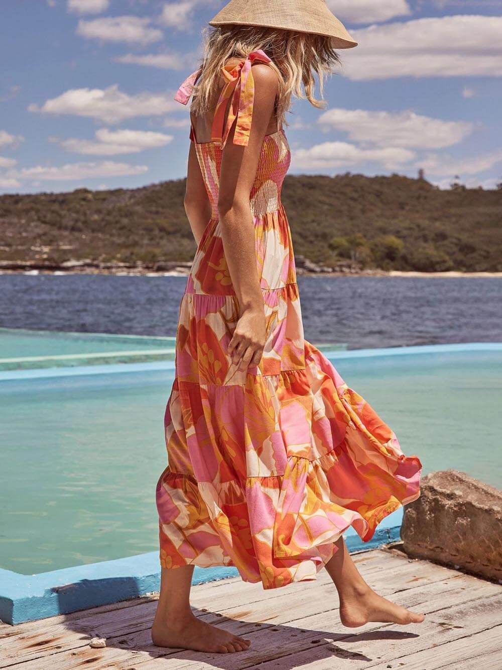Women's Midi Sundress | Halter Sleeveless