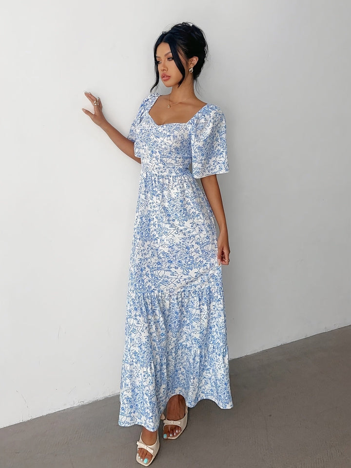 Women's Floral Maxi Dress | Sweetheart Tiered