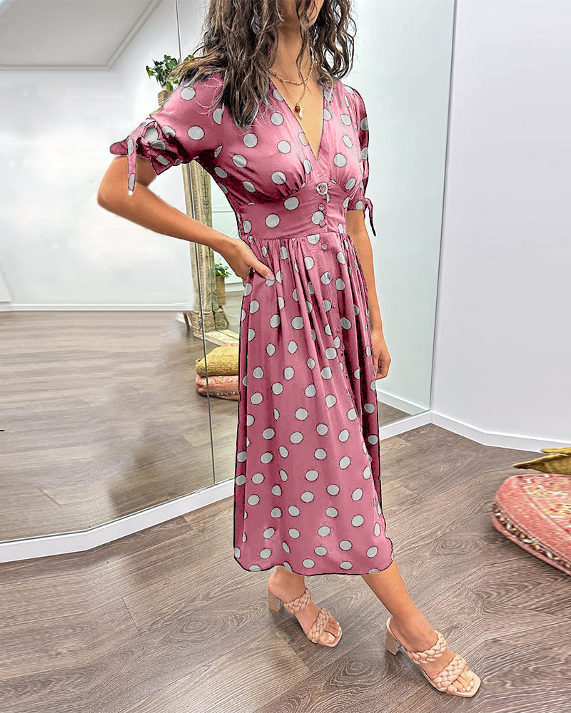 Women's Dress | Midi Polka Dot Print