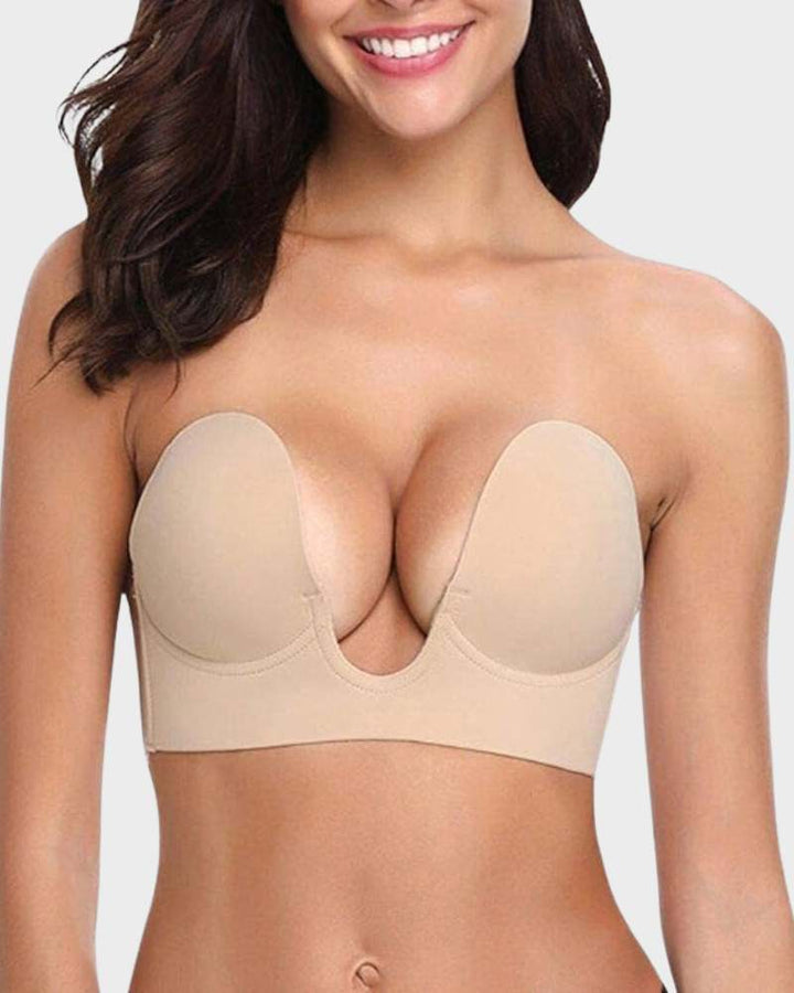Women's Push-Up Plunge Bra | Deep U-Shaped Seamless Design