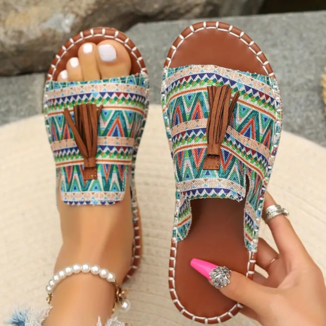 Sandals For Women | Open Toe Tassel Slide