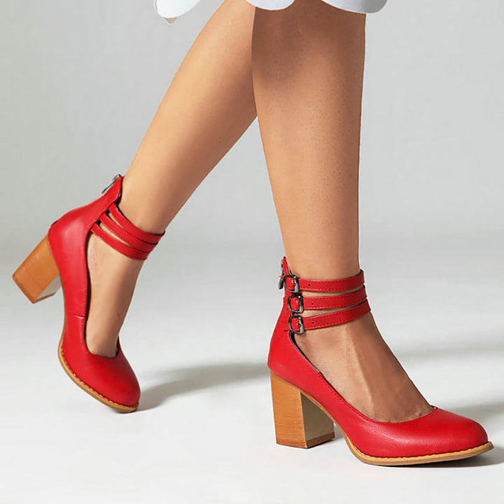 Heels For Women | Ankle Strap Block Heel