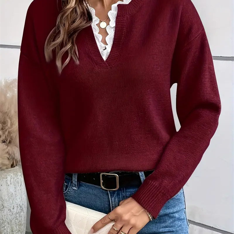 Women’s Sweater | V-Neck Long Sleeve