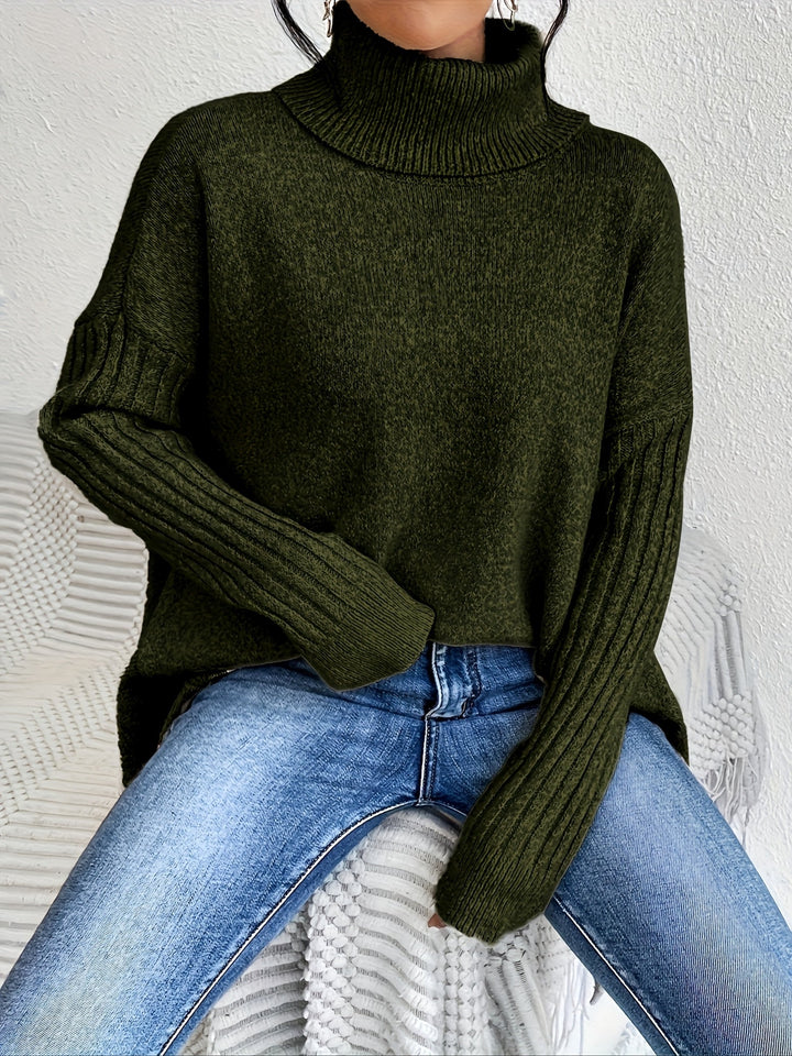 Women’s Sweater | Turtleneck Asymmetric Knit