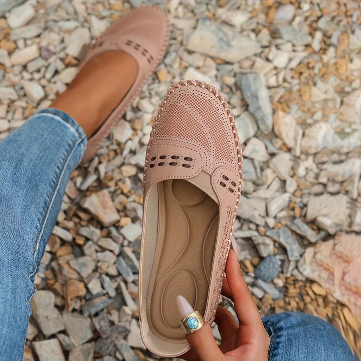 Loafers For Women | Perforated Closed Toe Slip-On