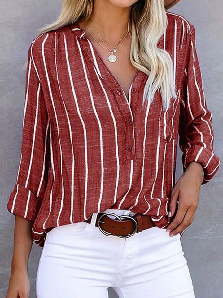 Women’s Blouse | Vertical Stripe Casual