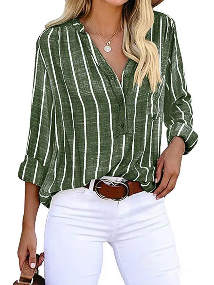 Women’s Blouse | Vertical Stripe Casual