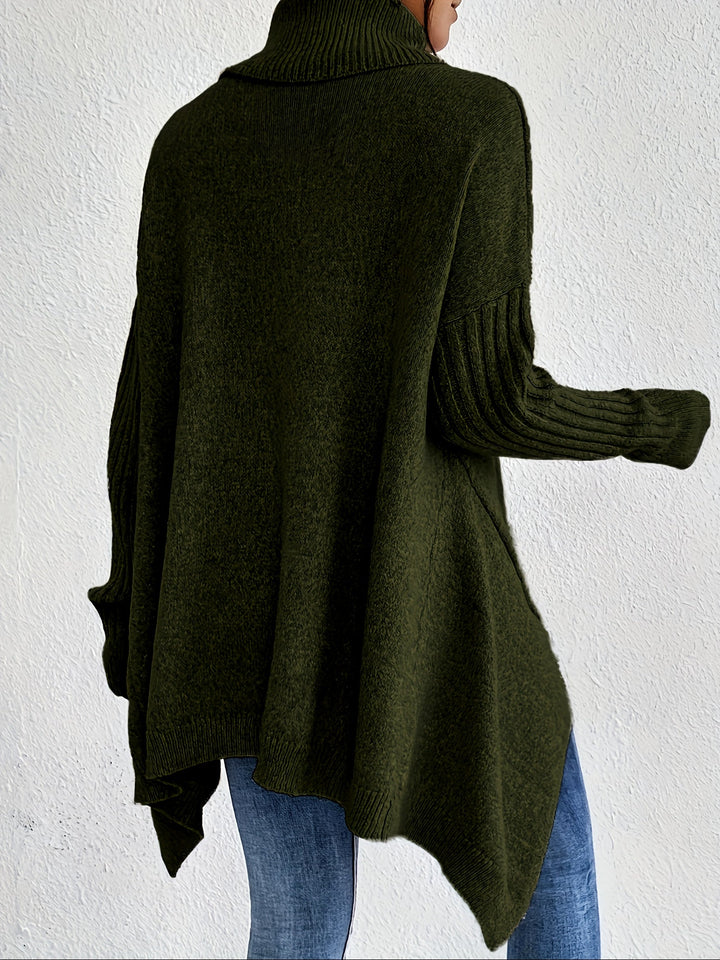 Women’s Sweater | Turtleneck Asymmetric Knit