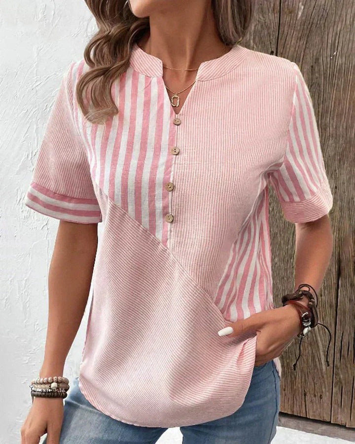 Women’s Blouse | Stripe Patchwork Design