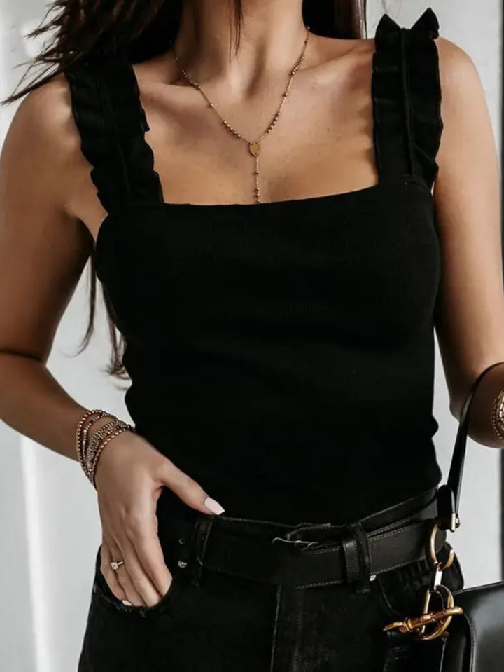 Women’s Blouse | Ruffle Strap Cropped