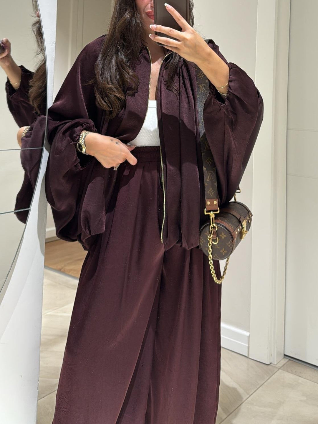 Women's Two-Piece Set  | Open Front Jacket Wide Pants