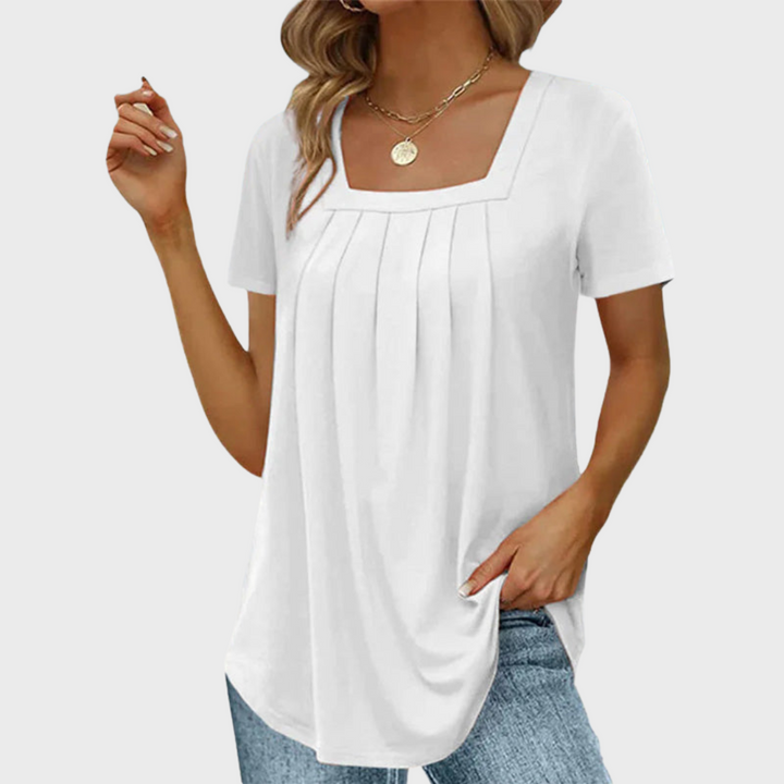 Women’s Blouse | Square Neck Pleated Front
