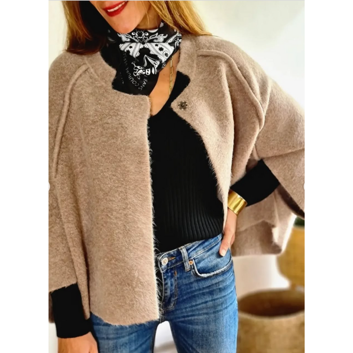 Women's Coat | Open Front Structured Collar