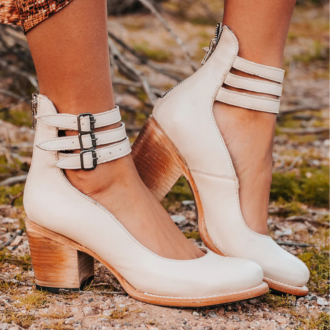 Heels For Women | Ankle Strap Block Heel Boot