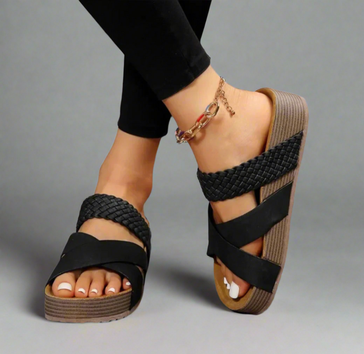 Sandals For Women | Open Toe Platform With Cross Straps