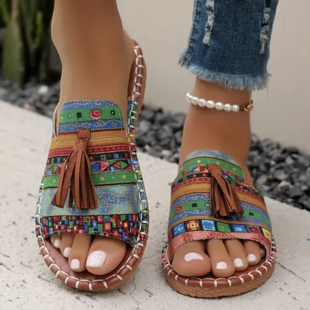 Sandals For Women | Open Toe Tassel Slide