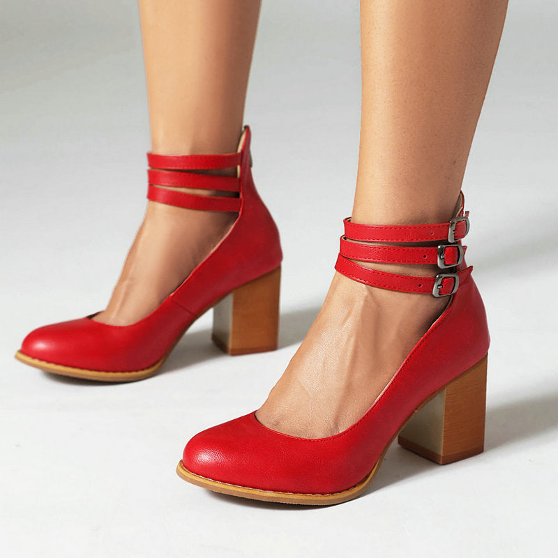 Heels For Women | Ankle Strap Block Heel