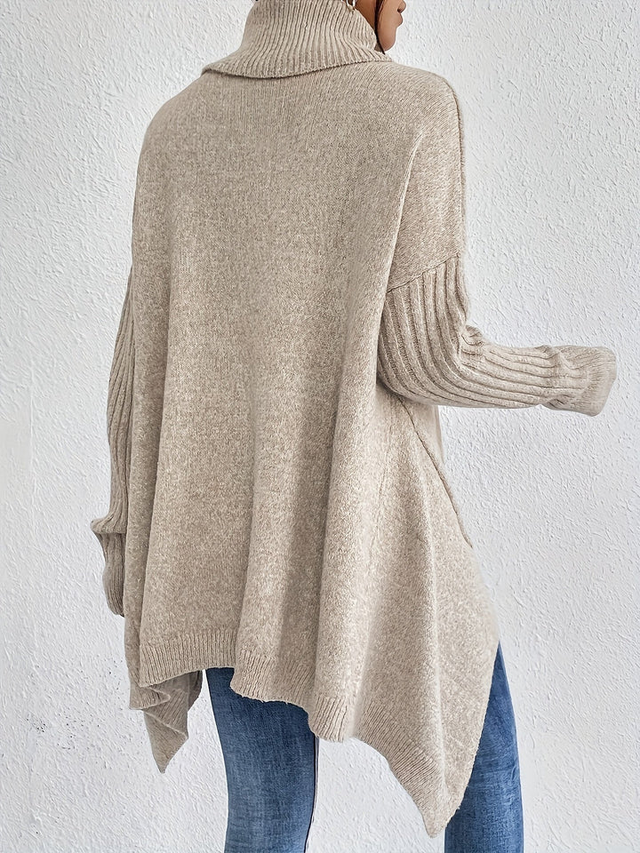 Women’s Sweater | Turtleneck Asymmetric Knit