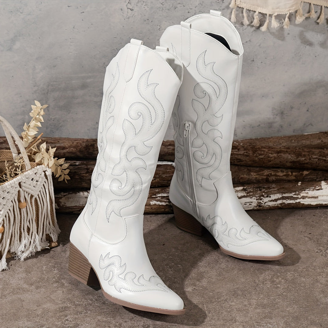 Cowboy Boots For Women | Knee-High Block Heel