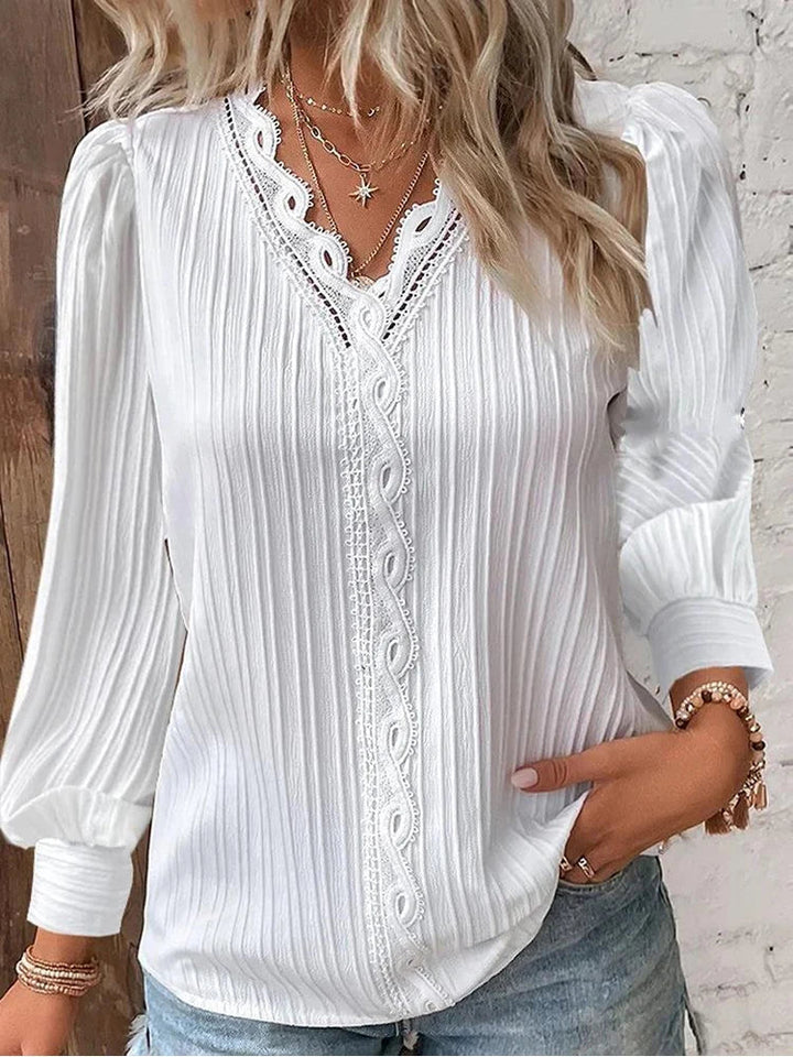 Women's Blouse | Textured V-Neck Detail