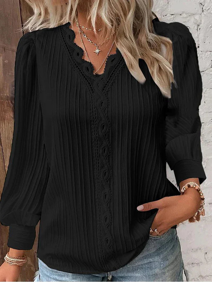 Women's Blouse | Textured V-Neck Detail