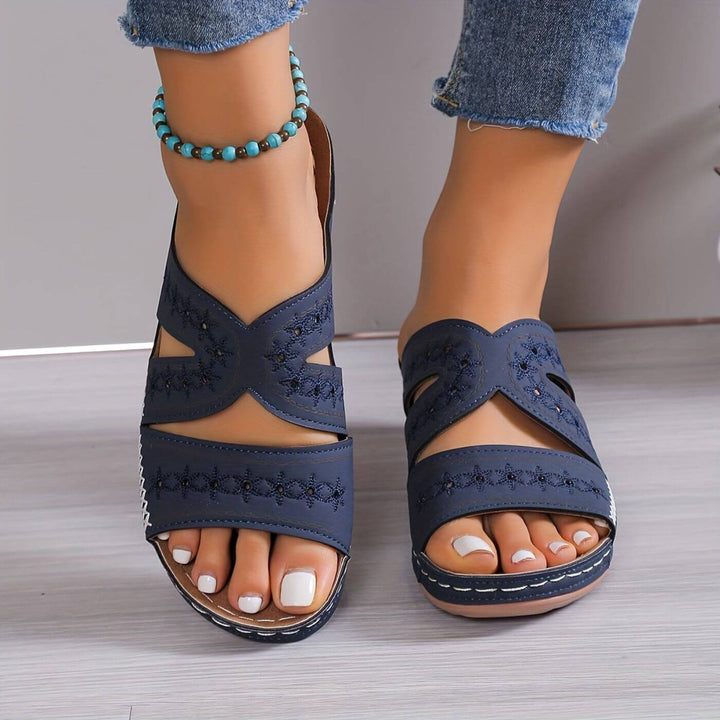 Sandals For Women | Open Toe Slip-On With Cutout Sides